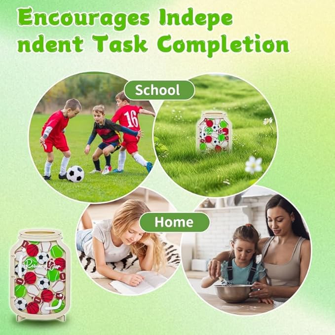 Personalized Magnetic Reward Jars for Kids,Sports Jar with Colorful Letter Stickers,Incentive Good Behavior Responsibility Chart,Reward Jar Classroom,Positive Behavior Chart for Classroom (30Pcs)