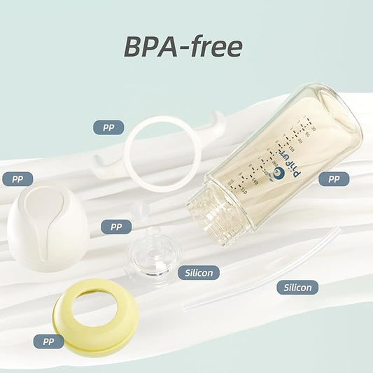 Piifur Sippy Cups for Toddlers 1-3 No Spill Straw with Handle Water Bottle 2 Pack 10 Ounce