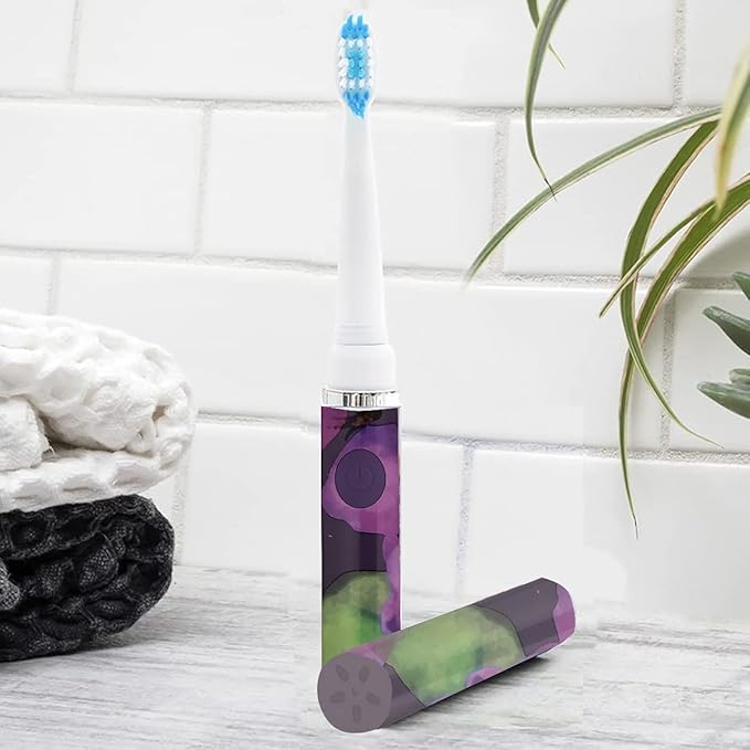 Pop Sonic Electric Toothbrush (Purple Watercolor) - Travel Toothbrushes w/AAA Battery | Kids Electric Toothbrushes with 2 Speed & 15,000-30,000 Strokes/Minute, Dupont Nylon Bristles