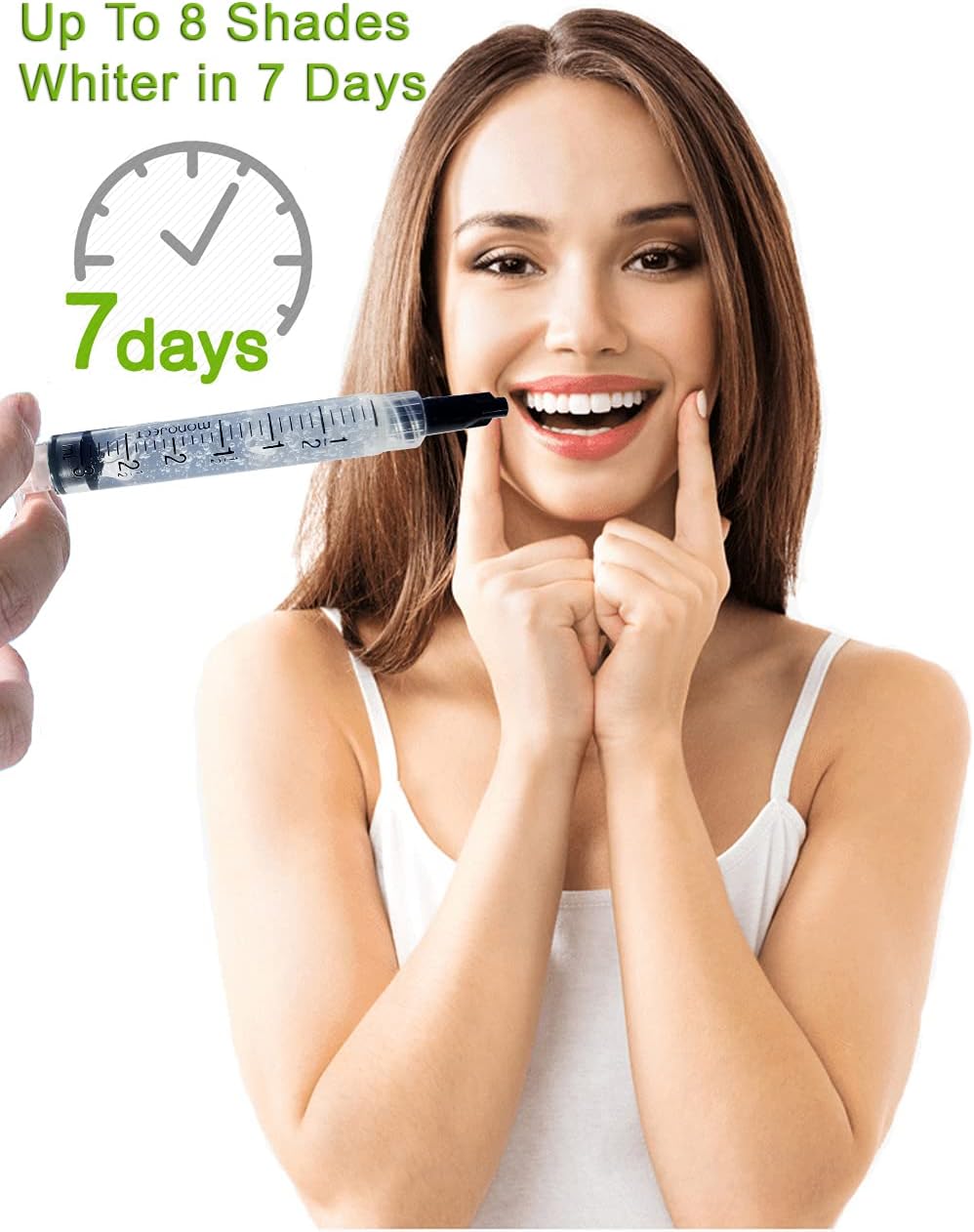 Bright White Smile 35% 10 Pack Teeth Whitening Gel Refills Bleaching Gel, No Sensitive Teeth Whitener, Great for Sensitive Tooth Whitening, Works with Teeth Whitening LED Light and Trays (10 X 3ML)