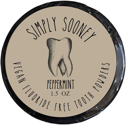 Simply Sooney Fluoride Free Remineralizing Toothpaste Powder I Vegan I Gluten Free I Organic Peppermint Essential Oil 1.5oz