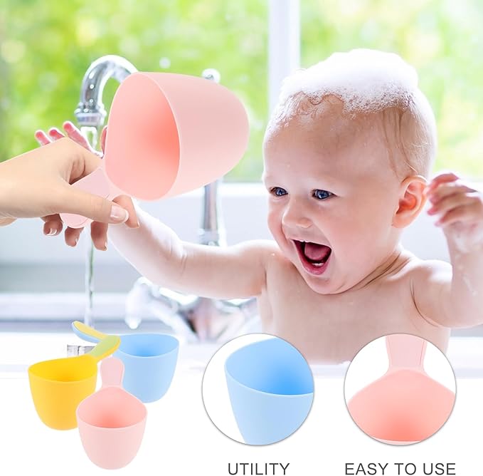 3pcs baby water scoop shampoo ladle bathing water ladles bath dipper water scoop ladle shampoo rinse cup hair bath rinse cup bath spoon take a bath shampoo spoon plastic child