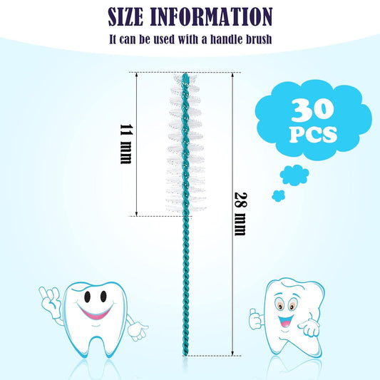 Interdental Brush Soft Dental Picks Tooth Floss Interdental Brush Betweens Refills White Refills for Tooth Cleaning (Small,30 Pieces)