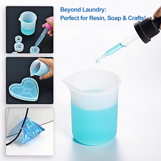Laundry Detergent Cup,Silicone Laundry Detergent Measuring Cup,100ml Soft Material with Precision Scale–Reusable,No-Clean Design for Washing Machine & DIY Resin, Soap, Plaster Crafts(2 PACK)