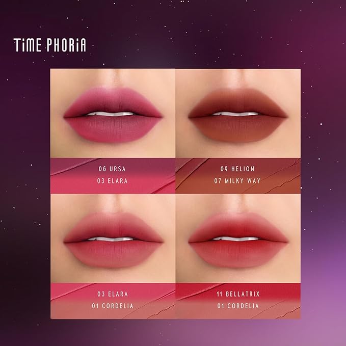 NEBULA VELVET LIP CREAM-Long Lasting Lip Stain, Waterproof and Transferproof Lip Tint, Matte Finish, Smooth Out Lip Lines, Lightweight & High Coverage, Stocking Stuffers (05 POLARIS)