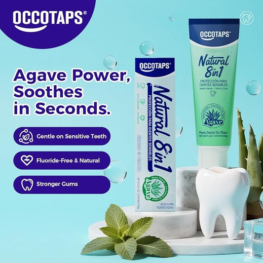 Agave Sensitive Toothpaste, Fluoride-Free Natural Whitening Toothpaste for Sensitive Teeth, Gentle Gum Care, Removes Surface Stains, Fresh Mint Herbal Formula, 1Pk US Manufactured