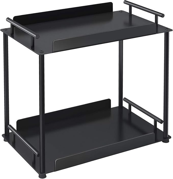 FLE Bathroom Organizer Countertop,Bathroom Counter Organizer Decorative Tray Cosmetic Organizer,Countertop Storage Shelf for Bathroom, Kitchen, Living Room, Bedroom, Dressing Table (2-Tier)