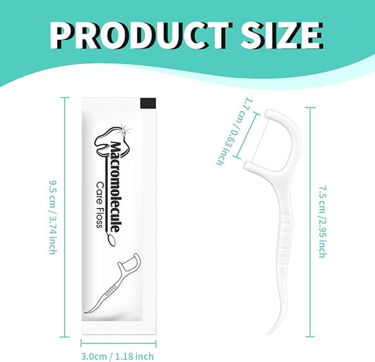 500 Count Floss Picks Individually Wrapped,Portable Flossers for Adults,Suitable for Oral Care in Restaurants, Travel, Hotels and Offices