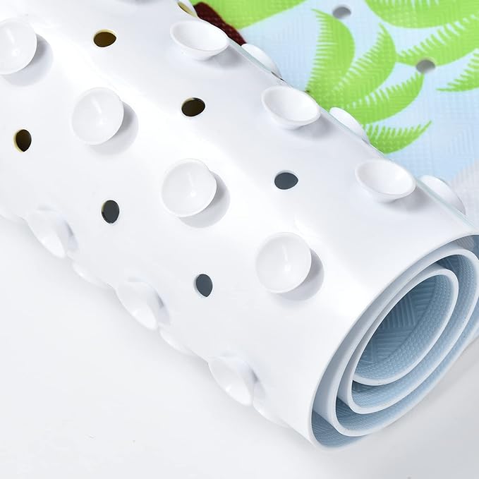 Baby Bath Mat for Tub Non Slip Kids Bathtub Mat Extra Long 40X16 Inch Toddler Bath Tub Shower Mat Anti Slip with Suction Cups & Drain Holes, Machine Washable, Ships