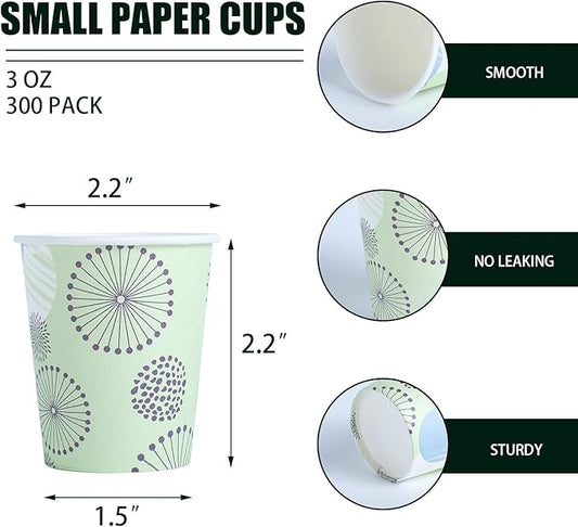 [300 Pack 3 oz Paper Cups, Disposable Bathroom Cups, Small Mouthwash Cups, Mini Paper Cups 3 Ounce for Bathroom
