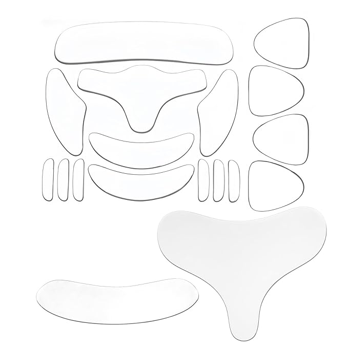 18 Pcs Anti Wrinkle Patches, Reusable Silicone Facial & Neck Wrinkle Patches, Overnight Smoothing Pads for Smile Lines Lips Forehead Chest, Skin-Firming Anti-Aging Skincare