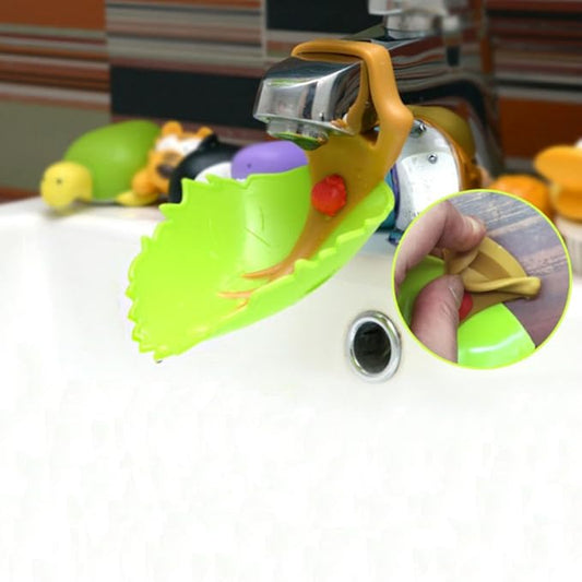 AKOAK 2 Pcs/Pack Safe Baby Faucet Extenders Natural Leaves Design Faucet Handle Extensions Sink Handle Extenders for Babies,Toddlers,Kids and Children(Brown and Blue)