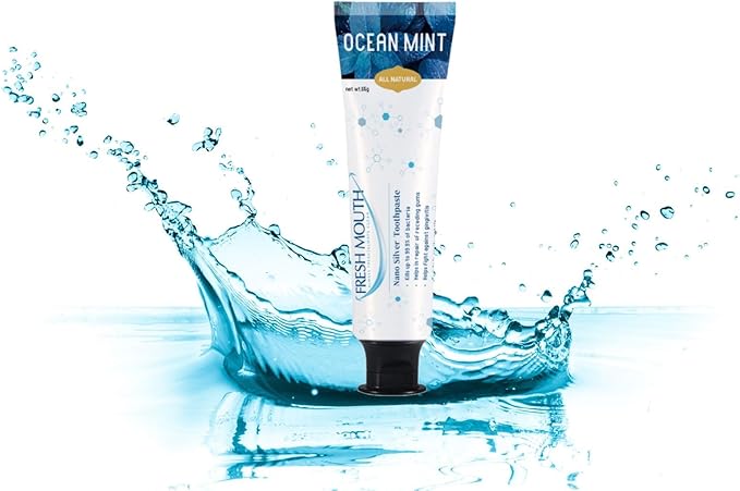 Fresh Mouth Nano Silver Toothpaste Ocean Mint 2.29oz (Single pack)- Improved Formulation