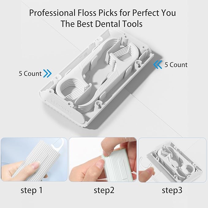 Travel Floss Picks,Best Dental Flossers for Super Clean Teeth,310 Count Portable Travel Flossers with Pink Refillable Ultra Small Dental Floss Picks Case,Pocket Toothpicks Sticks(Pink)