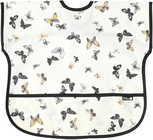 Short Sleeve Waterproof Bib for Toddlers – Easy Clean Feeding Apron for Mealtime, Daycare, Self-Feeding, Lightweight