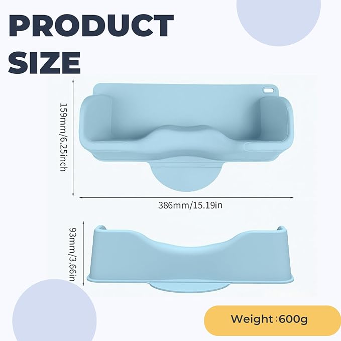 Portable Hair Washing Station for Kids, Toddlers, Tear-Free Shampoo Bowl with Neck Support, Silicone Hair Wash Basin for Sink or Bathtub,Blue