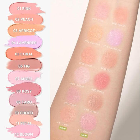 BBIA Ready To Wear Downy Cheek Cream Blush 8 Color - Creamy Blendable & Buildable Blush Dewy Texture & Matte Finish High Pigment Longlasting Lightweight Natural Face Makeup, 0.12oz (03 DOWNY APRICOT)