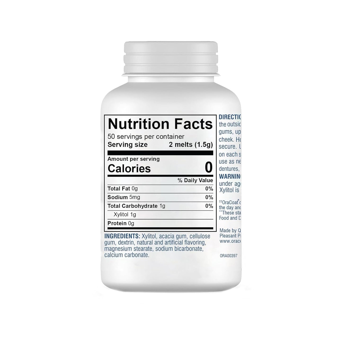 Oracoat XyliMelts for Dry Mouth Night Time or Day - Moisturizing Dry Mouth Adhering Discs, Sugar Free with Xylitol, 100 Count, Orange Flavor, 8-Hour Relief