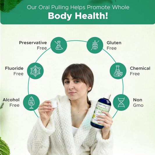 Dale Audrey Nano Hydroxyapatite Mint Oil Pulling for Teeth and Gums, Alcohol & Fluoride-Free Organic Pulling Oil, Mouthwash Oral Health Rinse for Fresh Breath & Gum Care 8 FL Oz