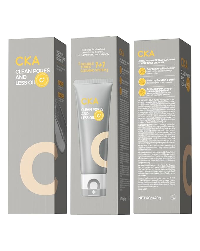 CKA Deep Pore Cleanser, Facial Foam Cleanser Oil Control Makeup Remover 2 in 1 Dual-Chamber, Minimizes Blackhead with Amino Acid, Daily Face Wash for Oily/Sensitive Skin 2 Pack