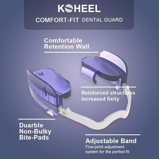 KOHEEL BG Adjustable Night Guard for Teeth Grinding, No-Boil Dental Guard for Bruxism Relief, 2 Count (Thin)