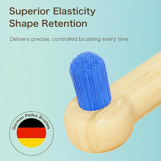 INUSO 5 Pack Bamboo End-Tuft Toothbrush for Braces & Interdental Cleaning | Orthodontic Toothbrush with German Pedex Bristles | Eco-Friendly, Soft, Precise, and Biodegradable