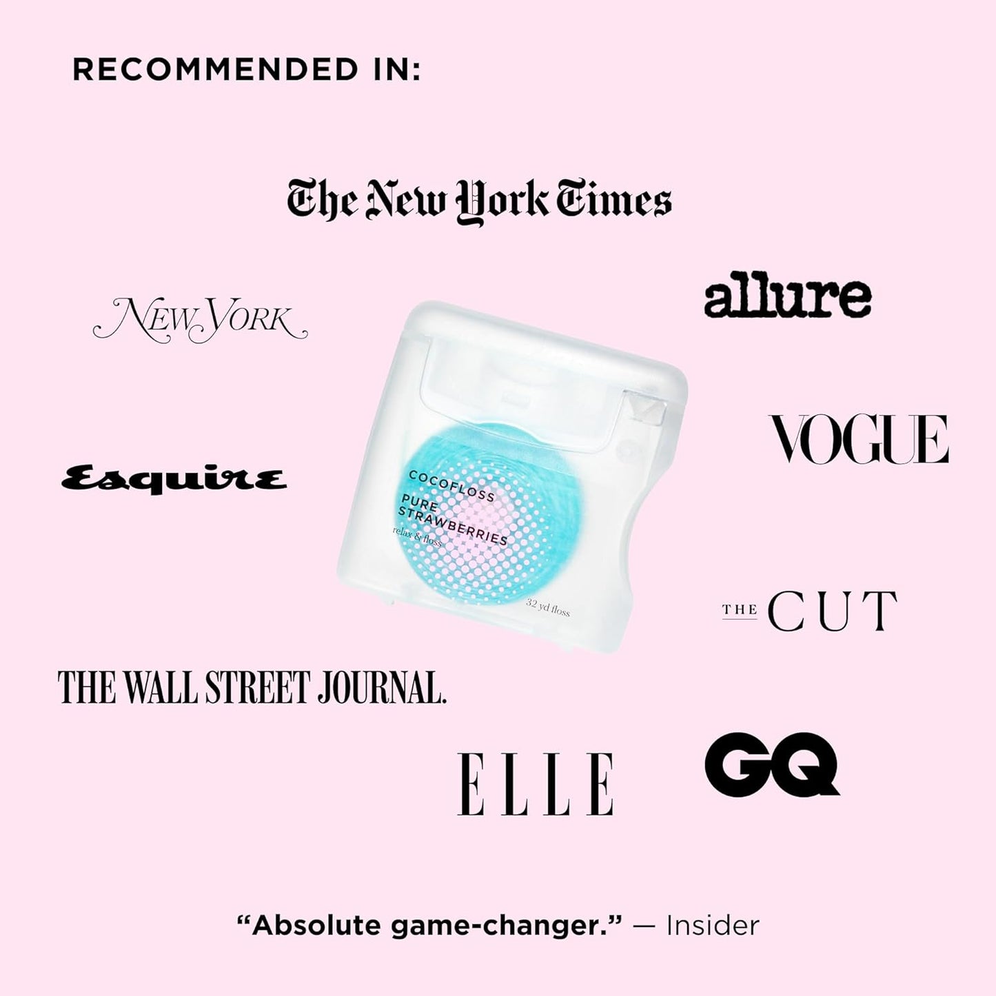 Cocofloss Woven Dental Floss, Dentist-Designed Oral Care, Strawberry Scent, Waxed, Expanding, Kid-Friendly String Floss with Coconut Oil, 1 Spool (33 yd)