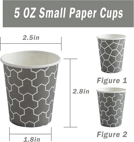 300 Pack 5 oz Paper Cups, Disposable Bathroom Cups Small Mouthwash Cups, Hot/Cold Beverage Drinking Mini Cup for Party, Picnics, Water, Snack