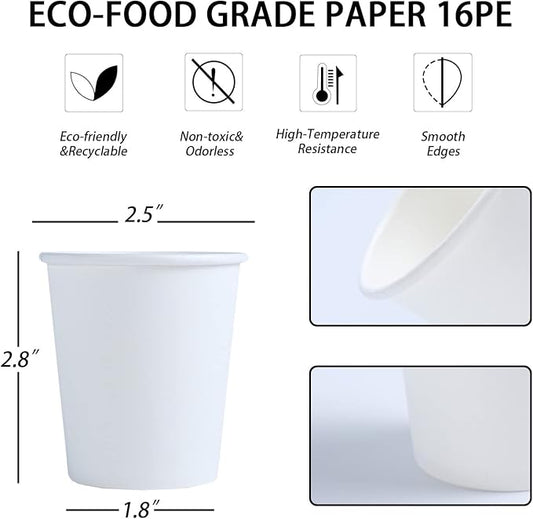 Lamosi 300 Pack 5 oz Paper Cups, Disposable Bathroom Cups 5oz Paper, Small Mouthwash Cup, Paper Espresso Cups, Mini Paper Cups for Travel, Party, Picnics, Home