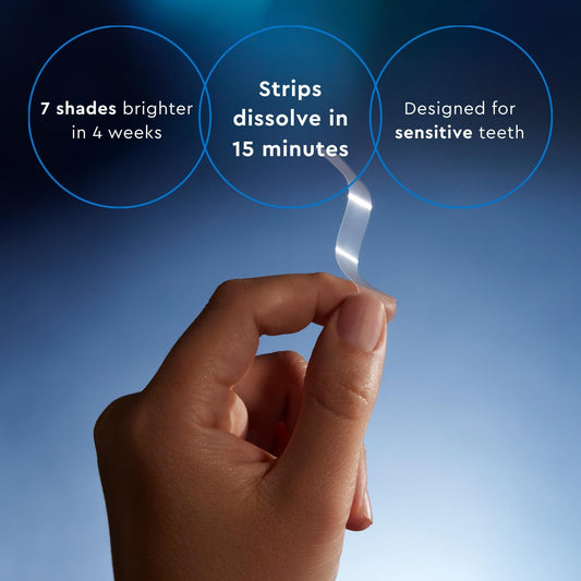 MOON Dissolving Teeth Whitening Strips, 56 No Rinse Nighttime White Strips, Midnight Mint, Enamel Pro+, Chamomile & Lavender, Whiten Sensitive Teeth up to 7 Shades in 4 Weeks, Vegan Oral Care