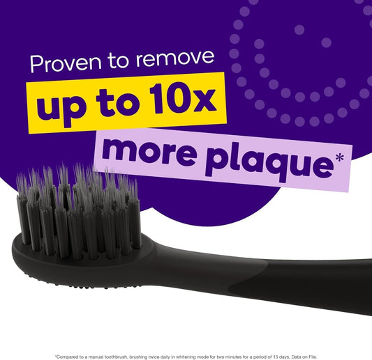 BURST Pro Sonic Electric Toothbrush Genuine Replacement Heads (Black/3 Pack) | Soft Bristles for Deep Clean, Stain & Plaque Removal