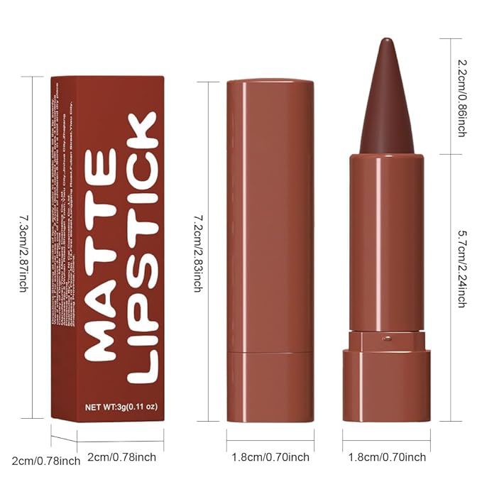 evpct Dark Wine Red Gradient Matte Lipstick Lip Liner Crayon Combo Pencil Set for Women Long Lasting Waterproof, Deep Red Matte Cream Lip Liner and Lipstick Combo Makeup, Flawless Gradual Ombre Effect
