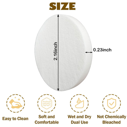 100Pcs White Round Makeup Sponges Beauty Makeup Foundation Powder Blender, Disposable Makeup Sponge Powder Puff, Suitable All Skin Types Wet and Dry Dual Use