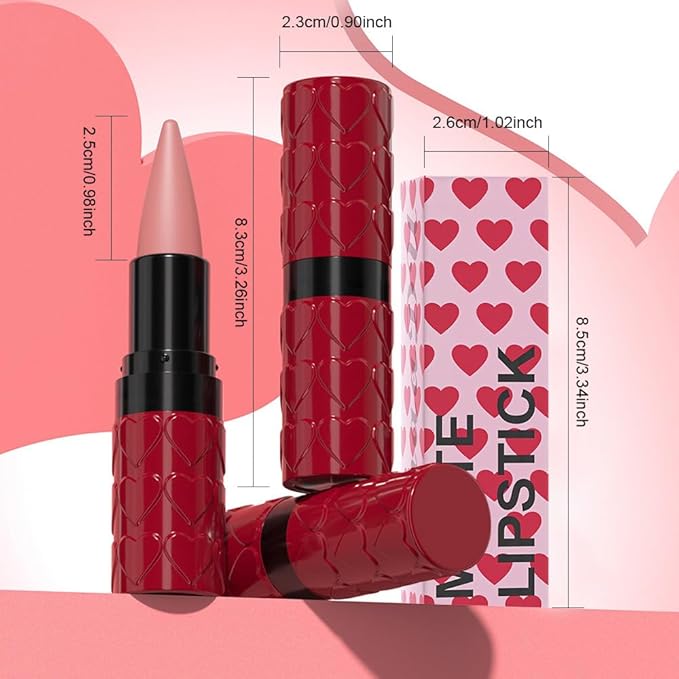 evpct Warm Pink Gradient Matte Lipstick Lip Liner Combo Set for Older Women Long Lasting Waterproof, Nude Pink Lips Stick Crayon Pencil Cream Lip Liner and Lipstick Combo Makeup, Flawless Ombre Effect