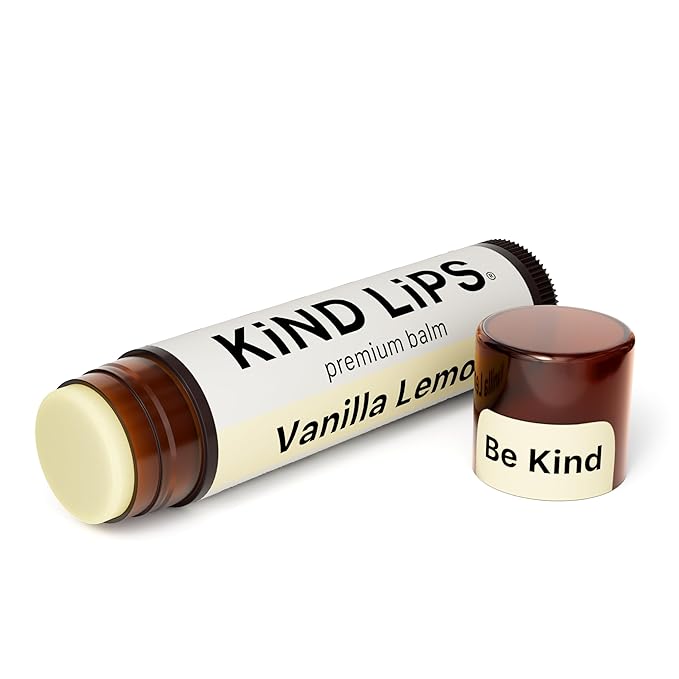 Kind Lips Vanilla Lemon Lip Balm 5-Pack - USDA Organic, Natural Chapstick Alternative for Dry Lips | Gluten-Free, Cruelty-Free