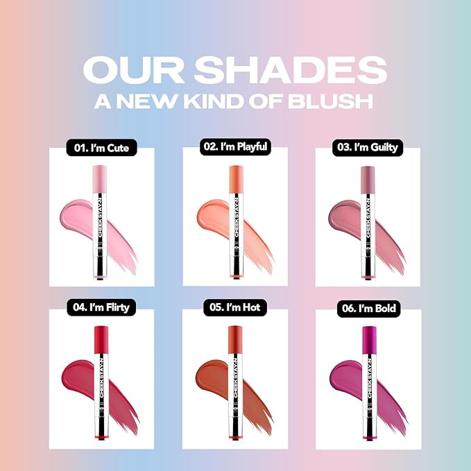Sacheu Cheek STAY-N Liquid Blush for Cheeks — High Pigment, Buildable, Lightweight Cream Blush for Dewy & Radiant Flushed Cheeks — Long-lasting & Cruelty Free, Sugar & Spice Duo