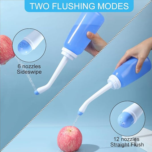 Handheld Personal Bidet Bottle, Bottle for Gentle Postpartum Care and Cleansing, Feminine Care, Personal Perineum Cleansing, 350Ml Portable Travel Bidet(Blue), Resistant to 100ºC, Bonus Bag