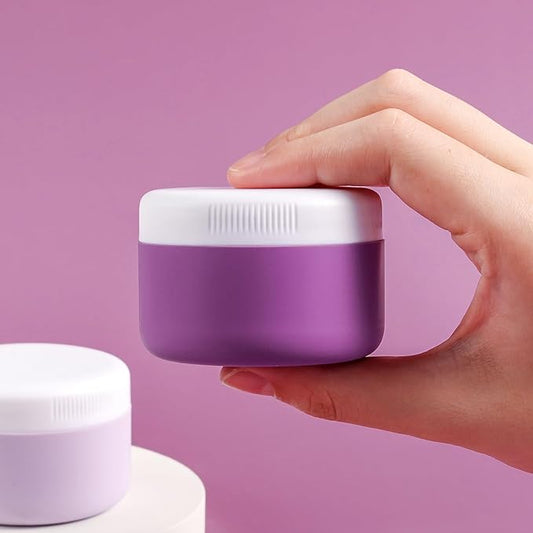 Travel Containers for Toiletries, Silicone Cream Jars BPA-Free, Leak-proof 1.35oz Travel Size Containers, Portable Size Silicone Jars with Lid for Cosmetic Face Hand Body Cream (4 Pack)