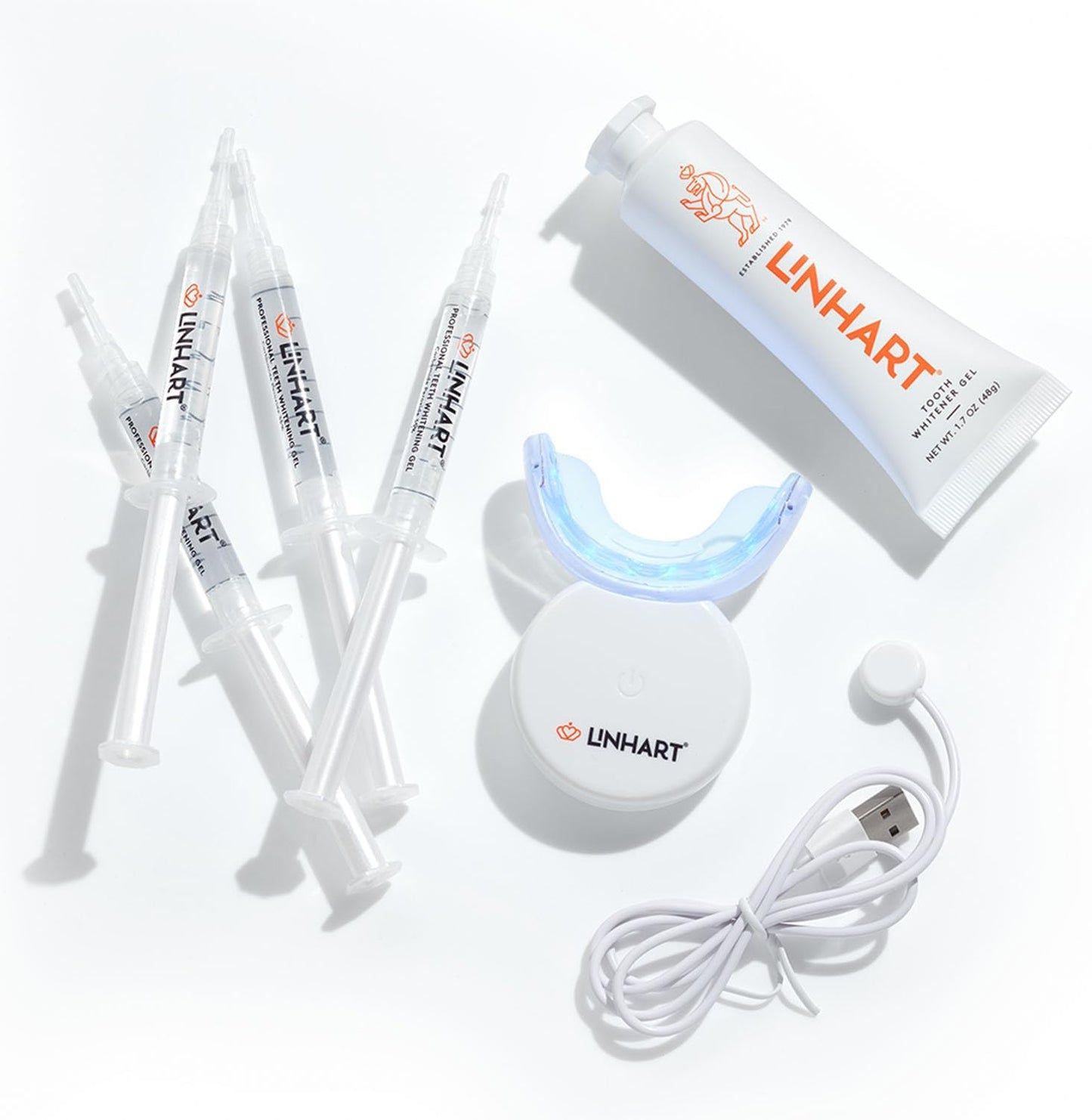 Linhart Whitening Gel Refills - 35% Carbamide Peroxide, 3mL Syringes for at-Home Teeth Whitening - Same Formula Used by Dentists in NYC - Minimizes Sensitivity, Maximizes Brightness - Pack of 4