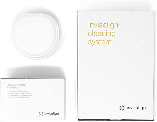 INVISALIGN Cleaning Crystals for Clear Aligners and Retainers with Tub, (50 Packets)