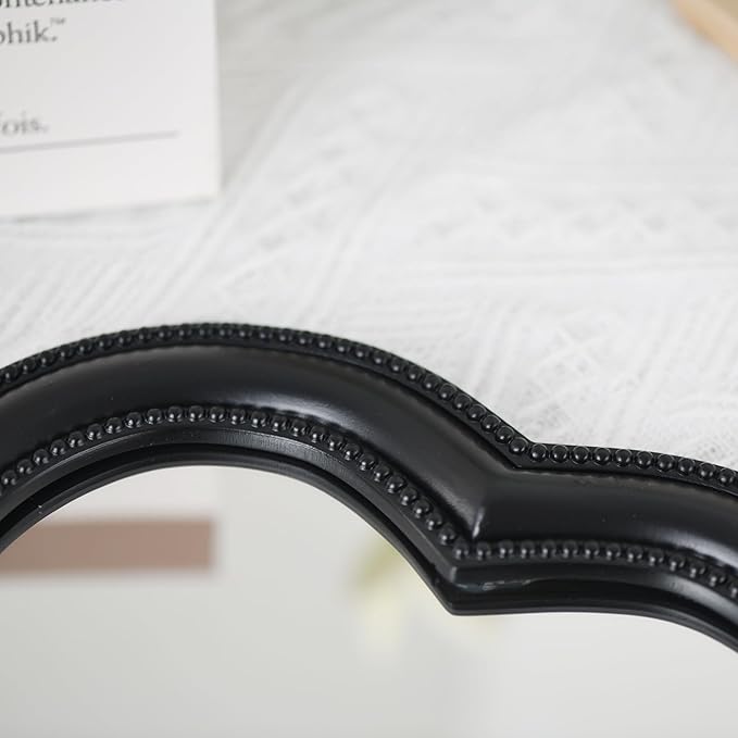 Heart Shape Makeup Mirror Wall Mounted Mirror with Hanging Hole for Home Room Decoration Birthday Gift Valentine's Day Gift for Girl,10.6x10.2inch(Black)