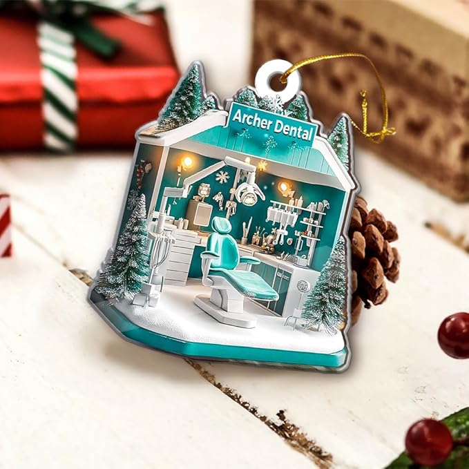 Custom Dentist Christmas Ornaments, Personalzied Christmas Dental Gifts, Custom Dentist Ornaments, Personalized Hanging Decor Dental Gifts 03