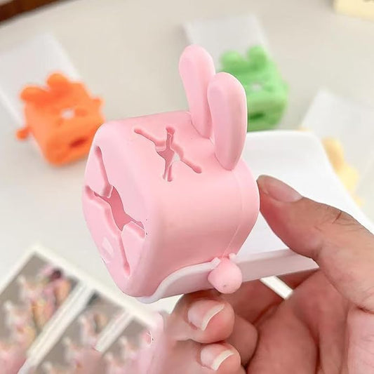 4pcs Cute Cartoon Faucet Expander Children's Rabbit U-Shaped Widening Faucet Expander Bathroom Kitchen Faucet Splash Proof Sink (Pink/Orange/Yellow/Green)