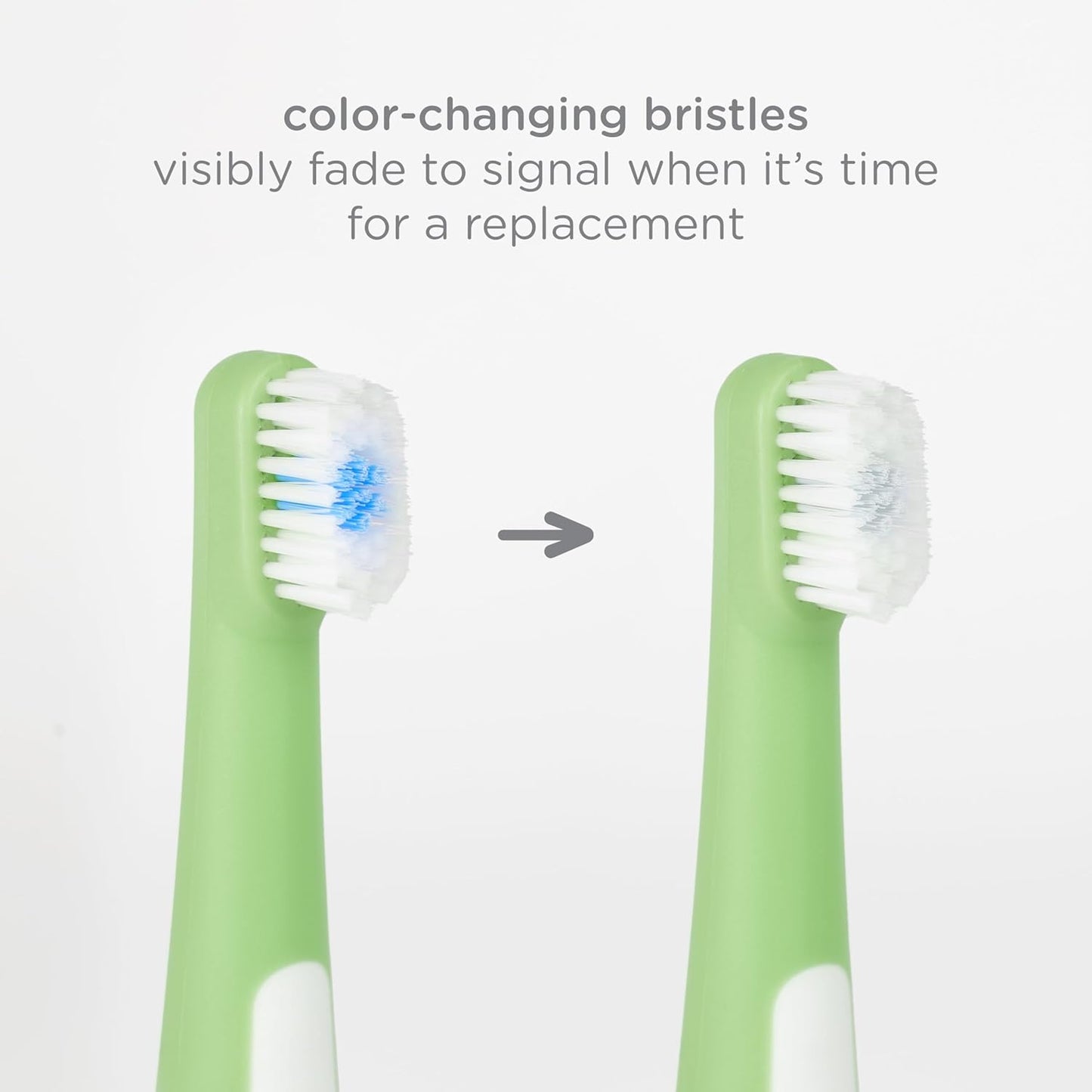 Ubbi Toddler Training Toothbrush Set, Soft Bristled & Gentle Manual Toothbrushes for Baby, Green Zest & Smoothie Purple