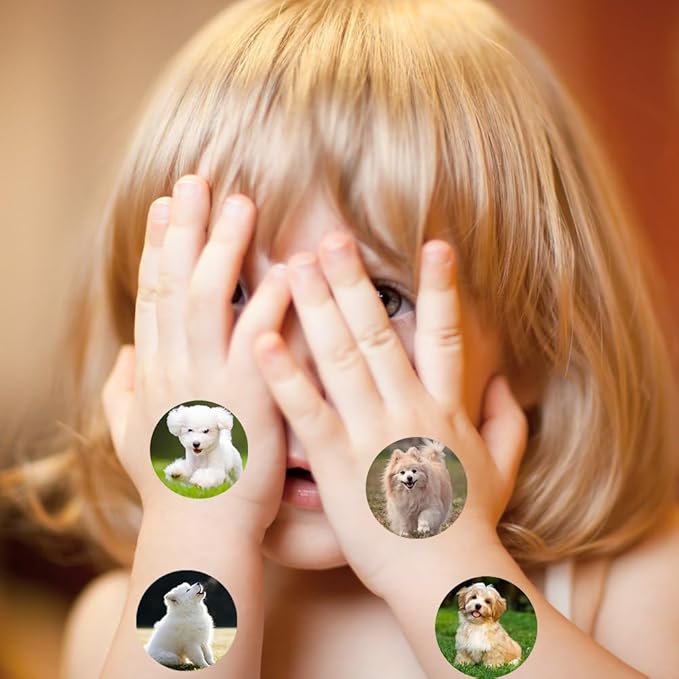 600Pcs Dog Stickers for Kids Teachers 1.5 Inch 16 Styles Dog Stickers for Kids Birthday Party School Reward Giveaways