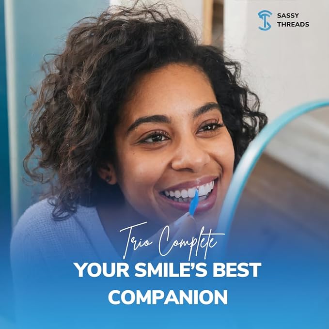 3-in-1 Complete Dental Care Set: Double Thread Floss Picks, Toothpicks, and Tongue Scraper - Your Oral Hygiene Solution with Disposable Floss Sticks for On The Go or Travel