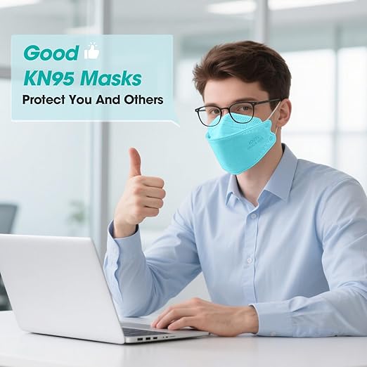 LEMENT KN95 Face Masks - 50 Pack Breathable Comfortable Disposable Masks For Adult, Filter Efficiency≥95%, Elastic Ear Loops, 5 Colors