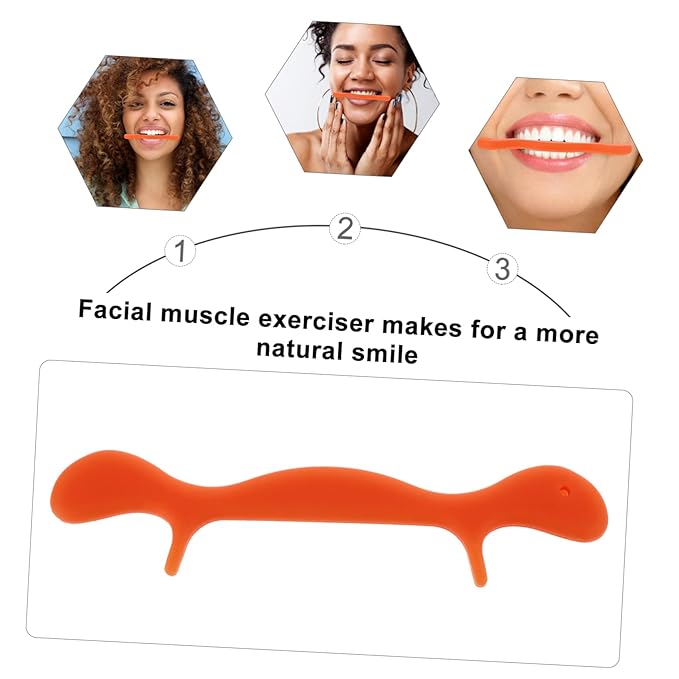 minkissy 2pcs Smile Practice Tool Silicone Mouth Muscle Trainer for Speech Clarity and Face Compact Exerciser for Women and Girls to Smiles and Tone Lips