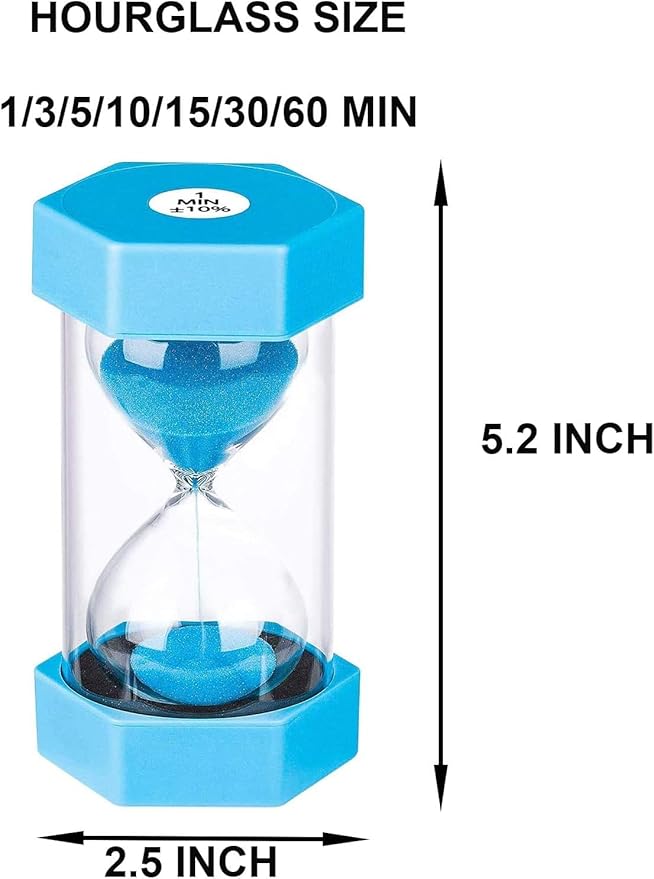 Hourglass Timer Sand Clock 1 Minute: Colorful Sand Timer 1 Minute, Small Green Sand Watch one Minute, Plastic Hour Glass Sandglass Timer for Kids, Games, Classroom, Kitchen, Decorative