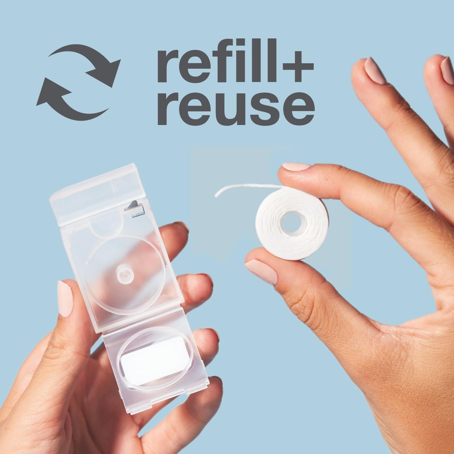 Davids Expanding Dental Floss, 2 Spools, 250+ No Break Woven Strands, Waxed, Vegan, w/Nano Hydroxyapatite, Cocoa Butter & Mint, Kid Friendly, 66 yd